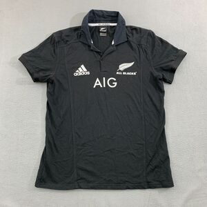Adidas All Blacks Rugby Polo Shirt Mens Large Short Sleeve